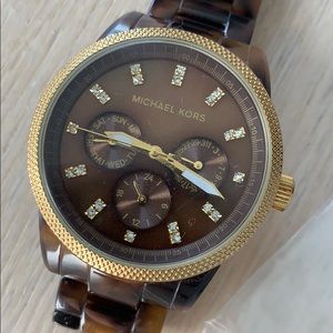 Michael Kors Tortoise Shell and Gold Watch
